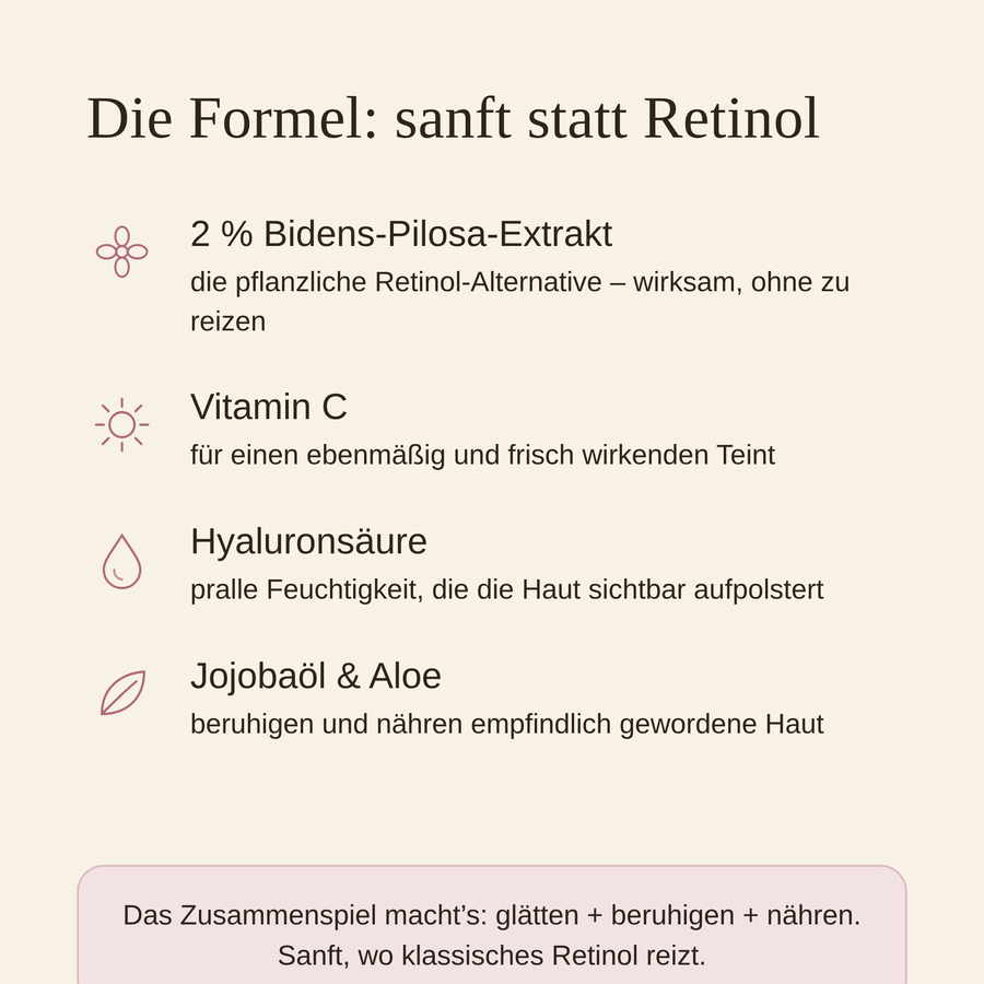 Arolia Glättungs Serum – Sanfte Retinol-Alternative mit Vitamin C & Hyaluron – Bild 5